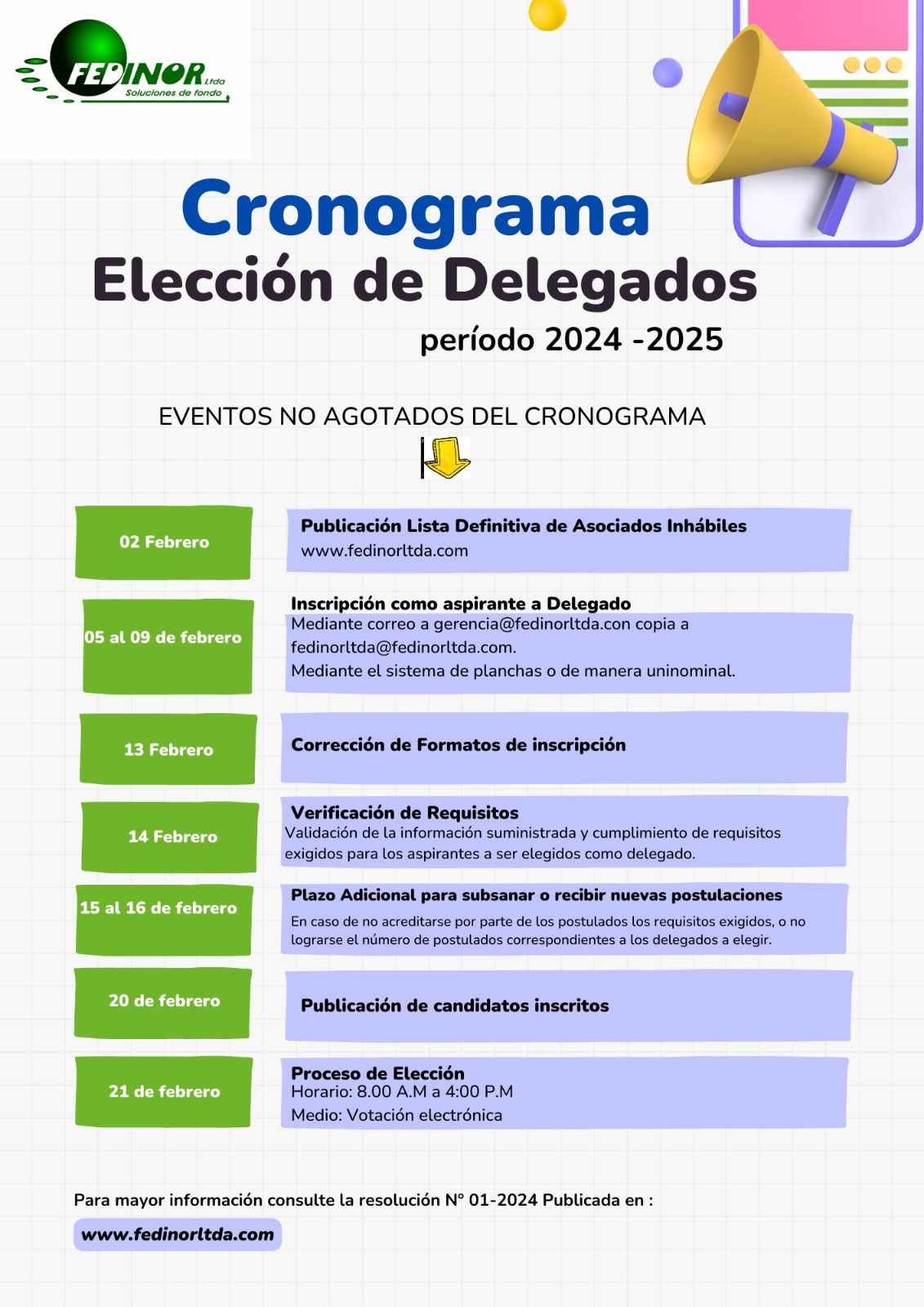 Cronograma Elección de Delegados Período 2024-2025